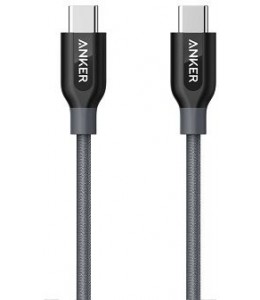 كيبل انكر usb - c الى usb - c مقاس 90سم لون رمادي